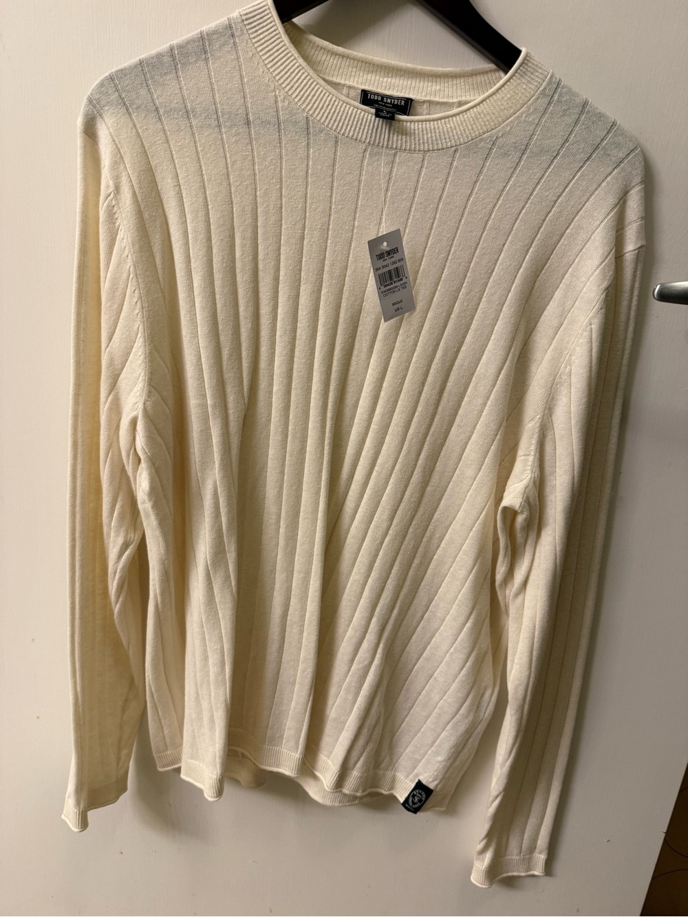 NWT - Todd Snyder Linen-Cotton Rib Crewneck Sweater in Bisque